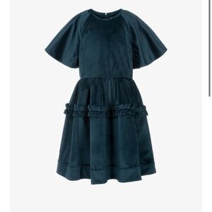 The middle daughter blue velvet party dress